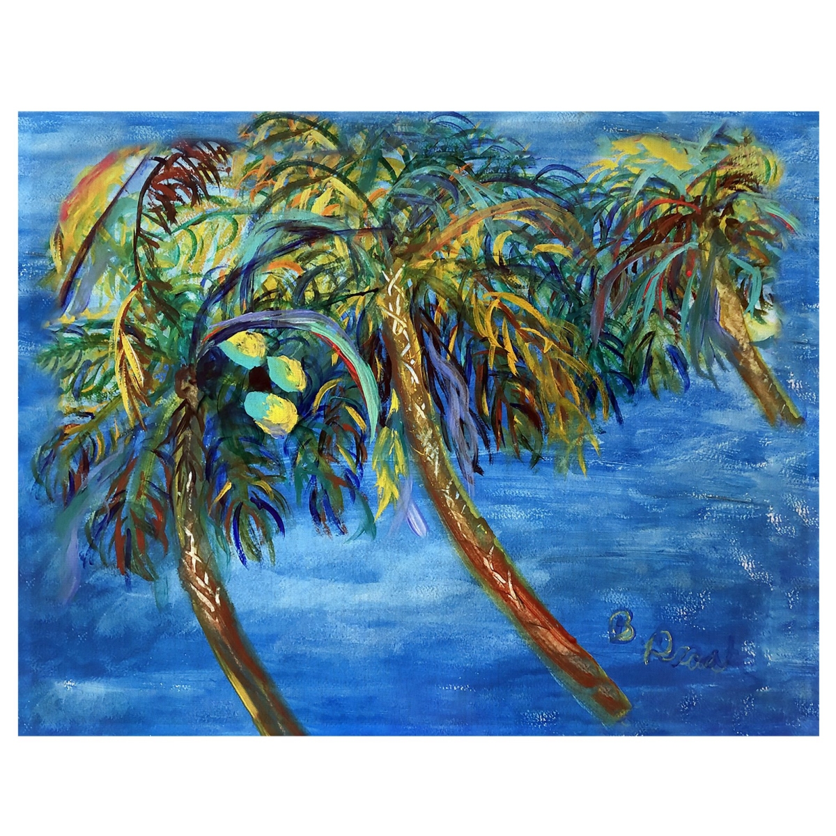 Picture of Betsy Drake PM1451 14 x 18 in. Midnight Palms Place Mat, Set of 4