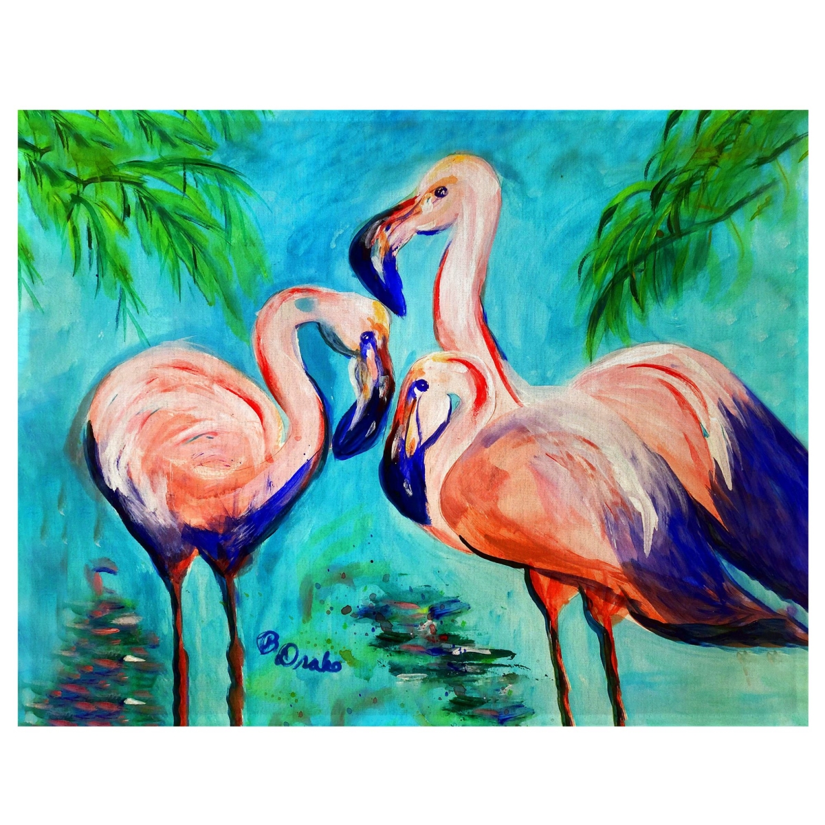 Picture of Betsy Drake PM1458 14 x 18 in. Betsys Flamingo IV Place Mat, Set of 4