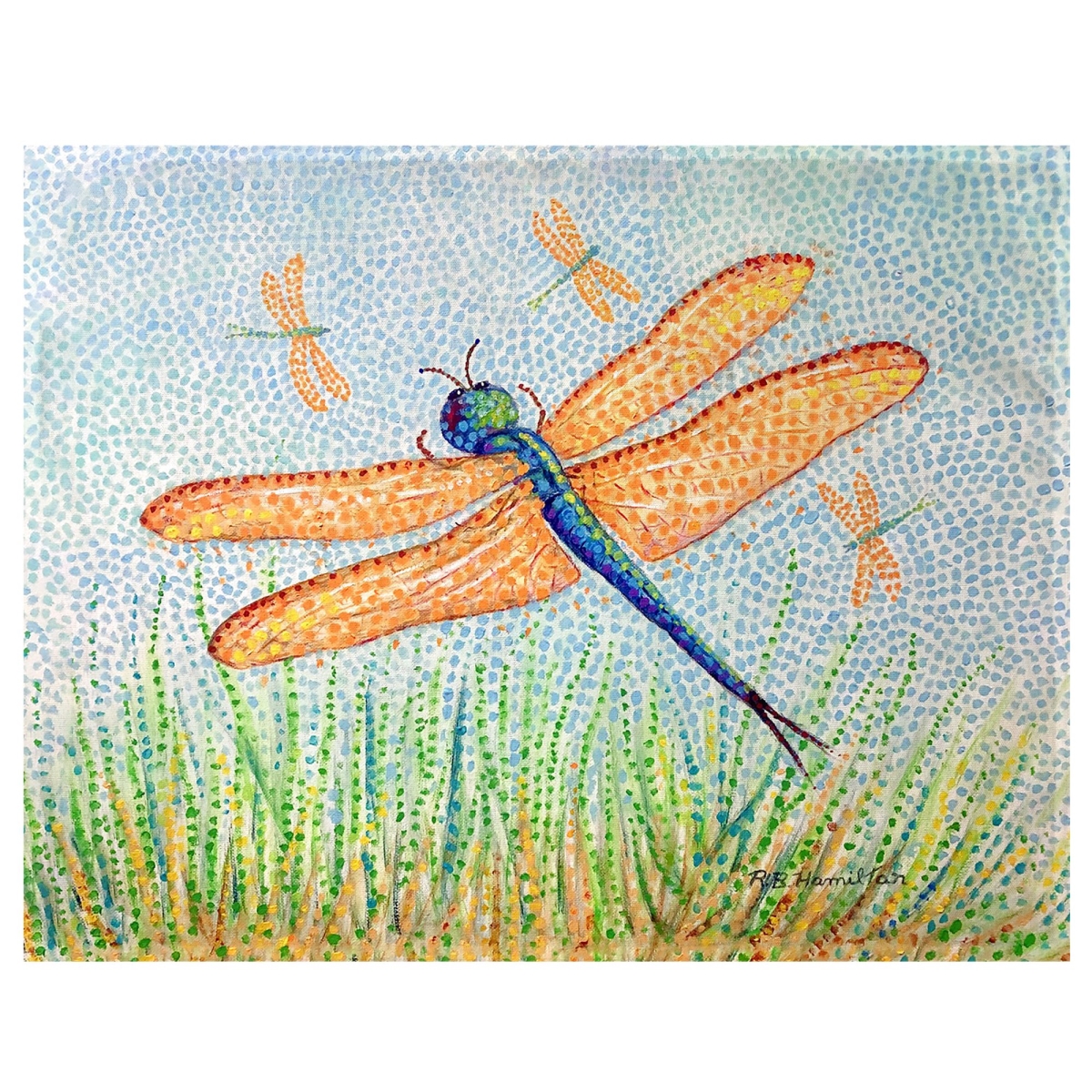 Picture of Betsy Drake PM1485 14 x 18 in. Pointillist Dragonfly Place Mat, Set of 4