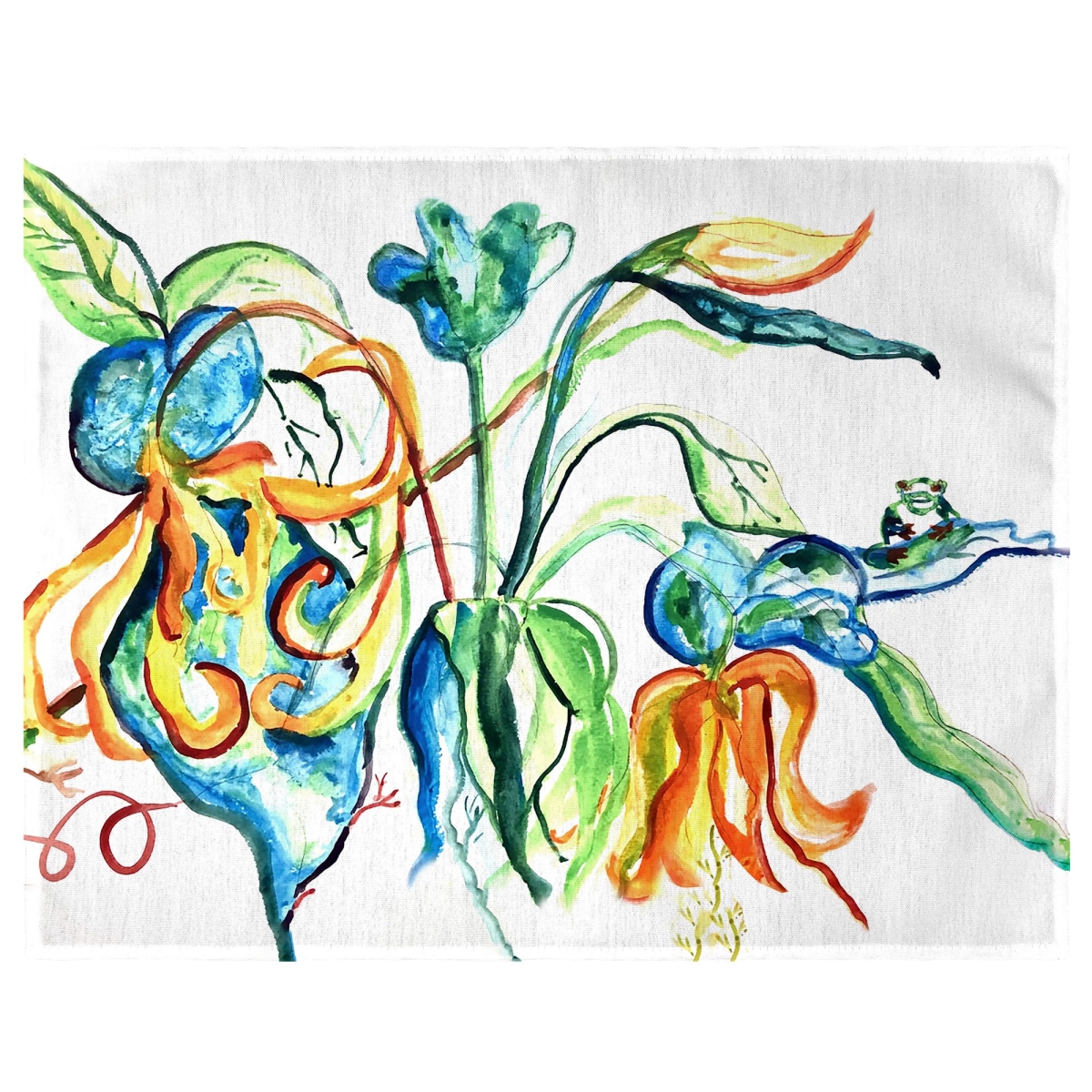 Picture of Betsy Drake PM1487 14 x 18 in. Orange Floral Place Mat, Set of 4