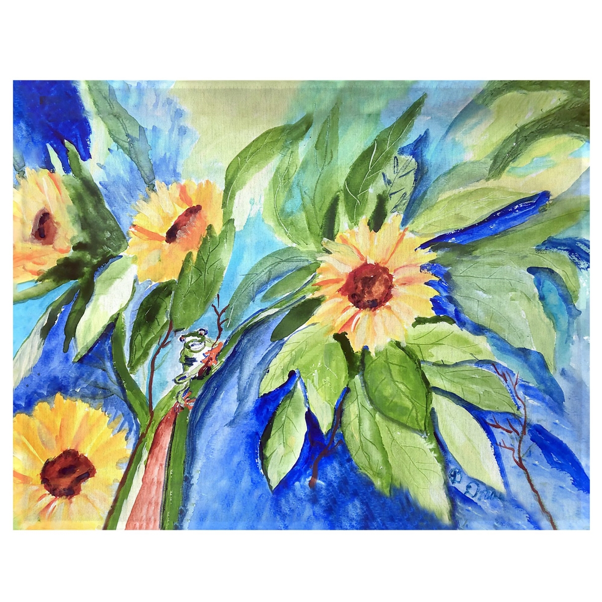 Picture of Betsy Drake PM1488 14 x 18 in. Sunflower & Frog Place Mat, Set of 4