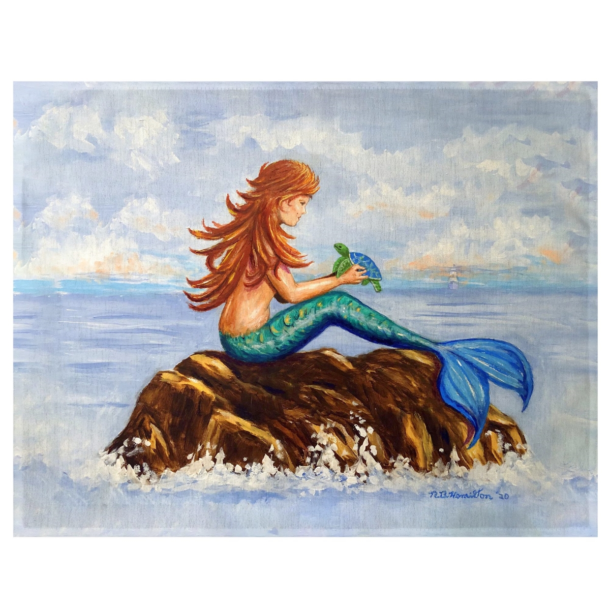 Picture of Betsy Drake PM1490 14 x 18 in. Mermaid & Sea Turtle Place Mat, Set of 4