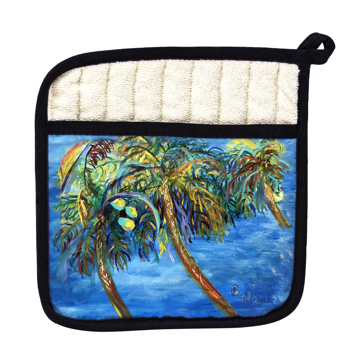 Picture of Betsy Drake PT1451 Midnight Palms Pot Holder