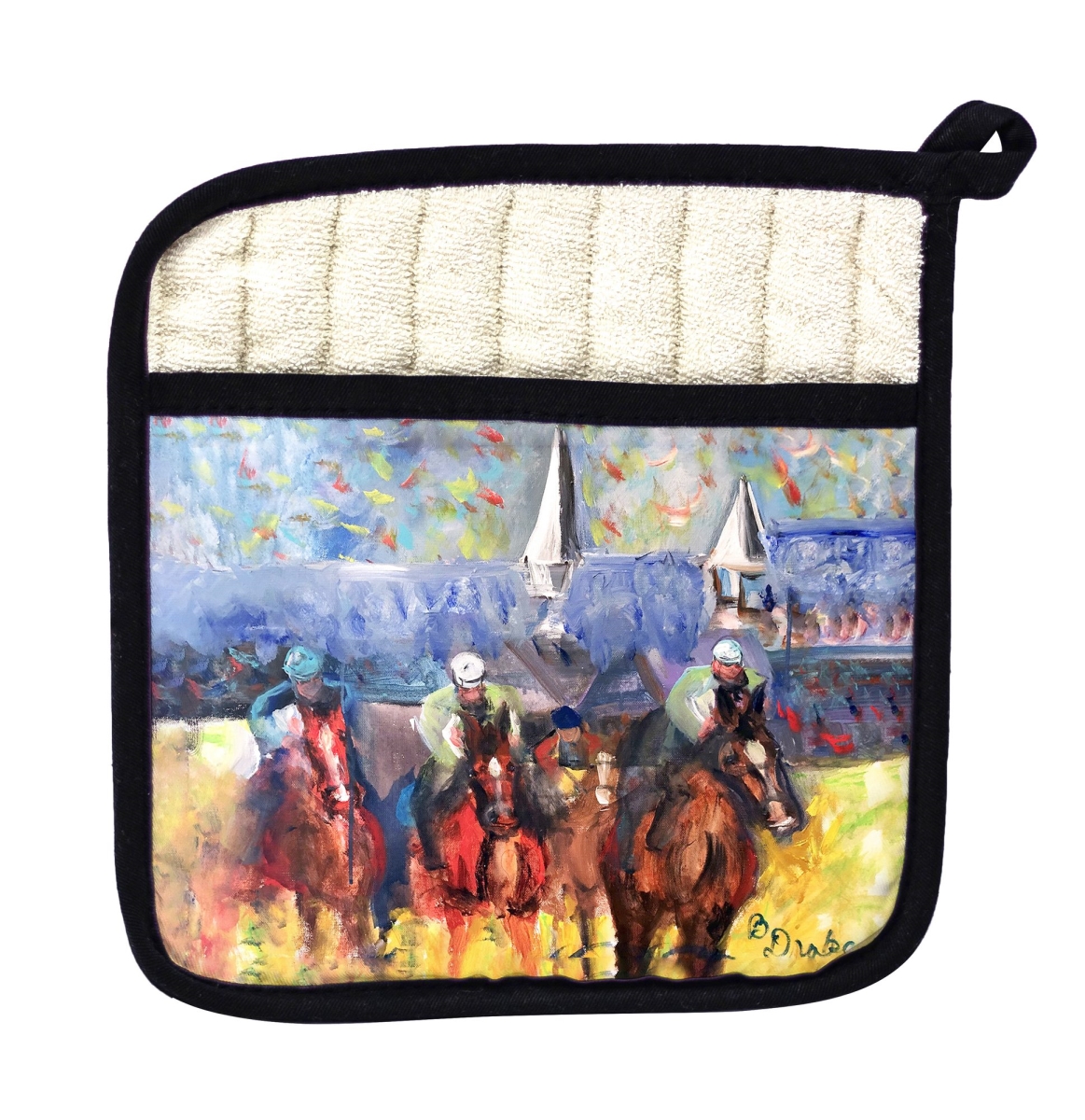 Picture of Betsy Drake PT1453 Horse Steeplechase Pot Holder