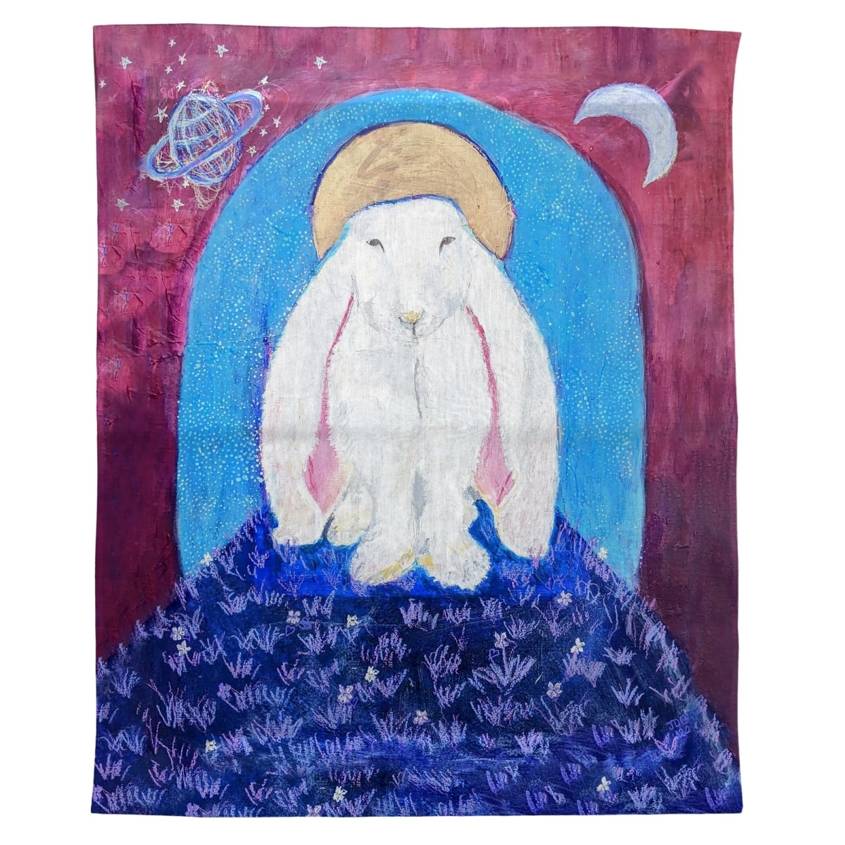 TP1455 24 x 30 in. Night Bunny Outdoor Wall Hanging