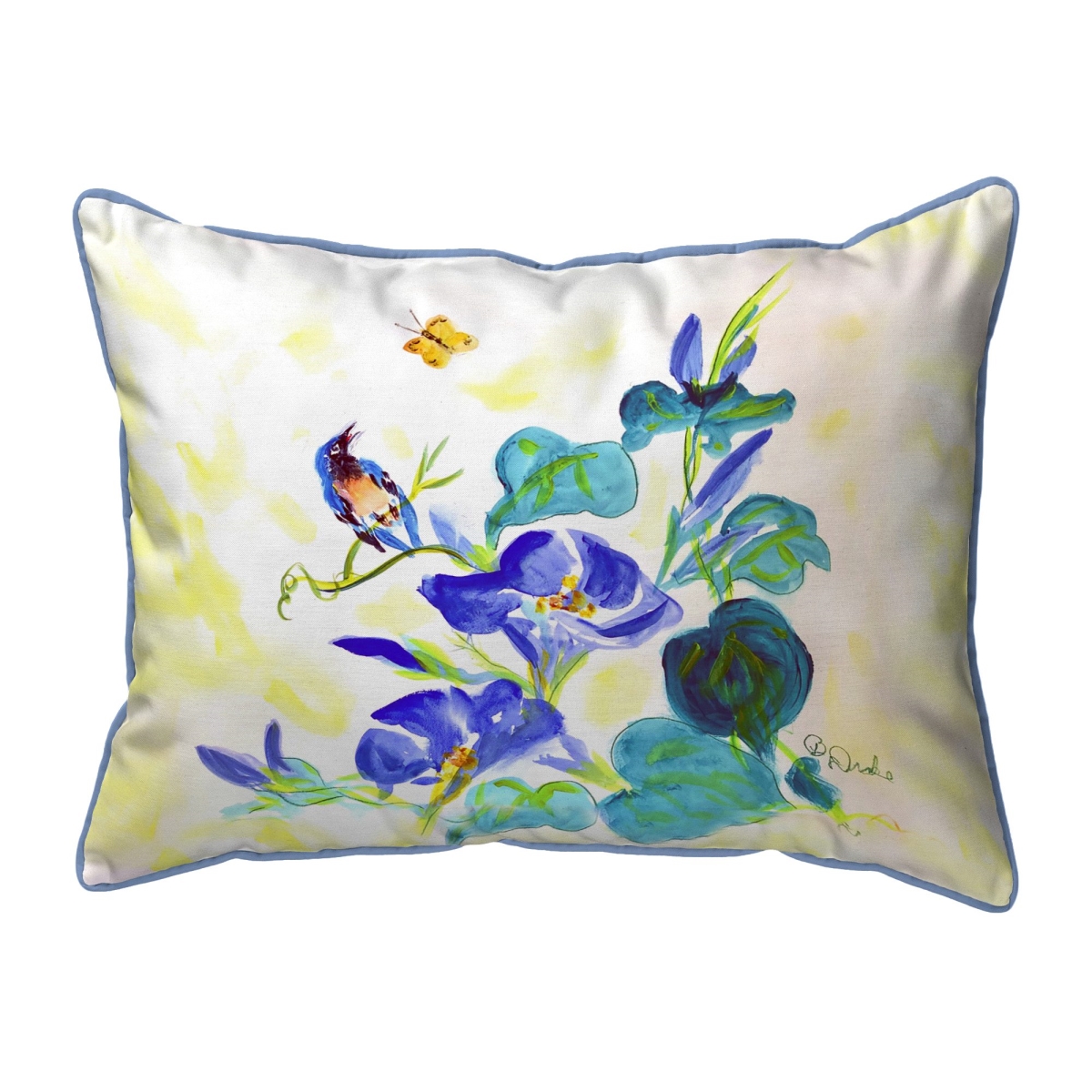 ZP1479 20 x 24 in. Blue Morning Glories Extra Large Zippered Pillow