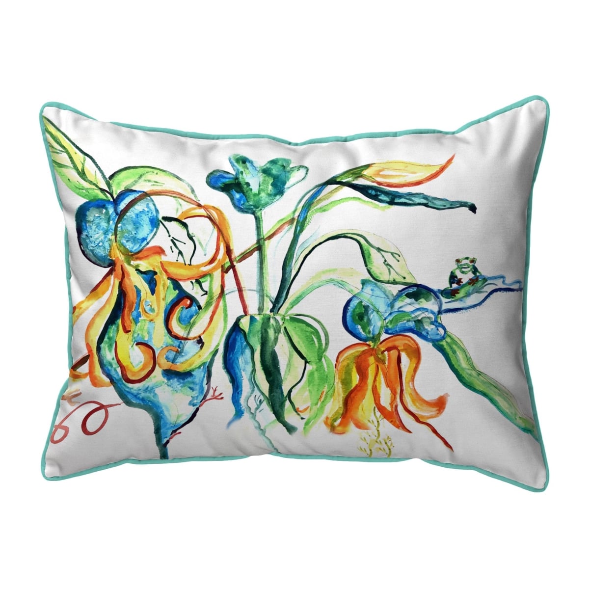 ZP1487 20 x 24 in. Orange Floral Extra Large Zippered Pillow