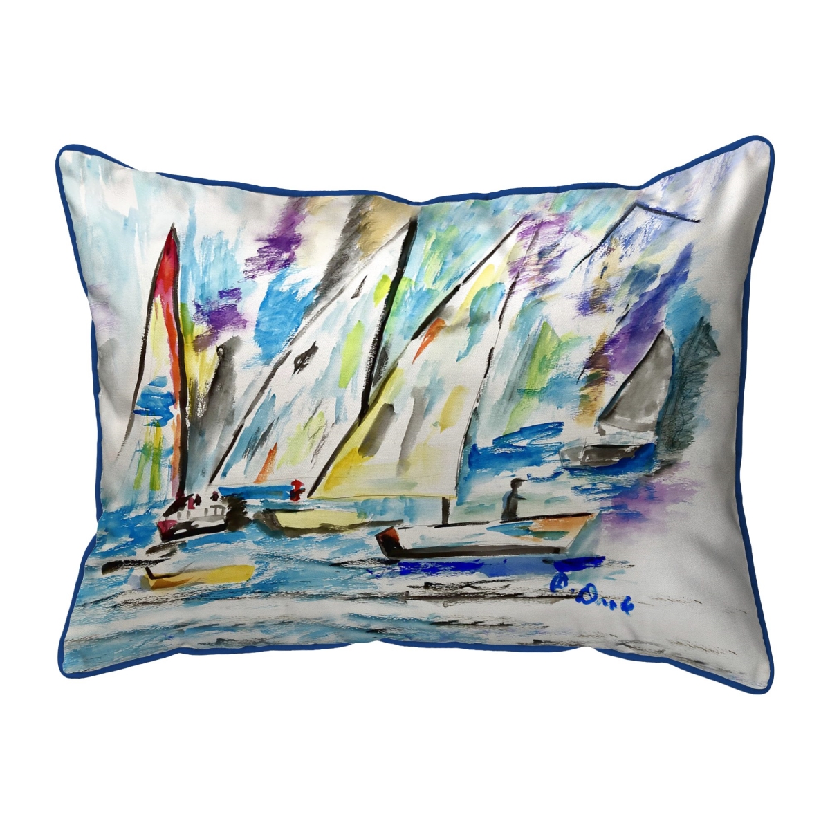 ZP1520 20 x 24 in. Betsys Sailboats Extra Large Zippered Pillow