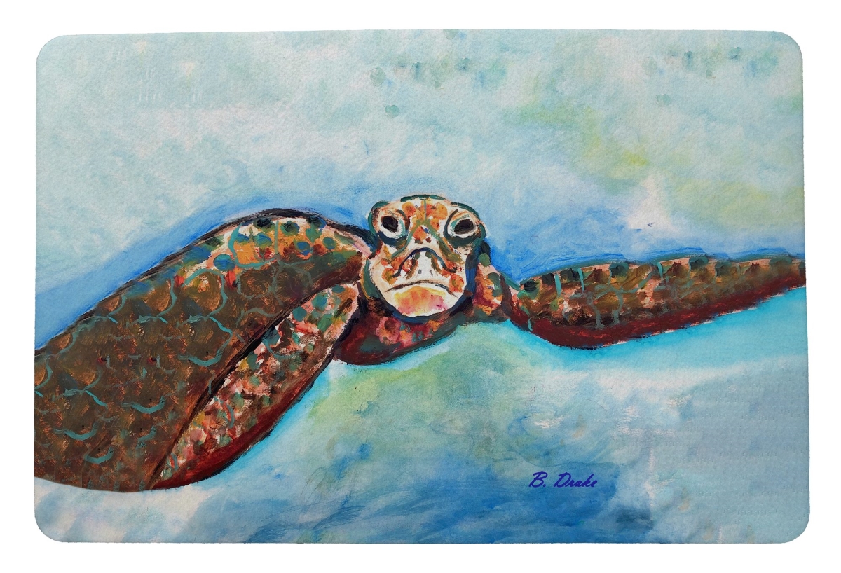 DM1280 18 x 26 in. Turtle Looking at Me Door Mat