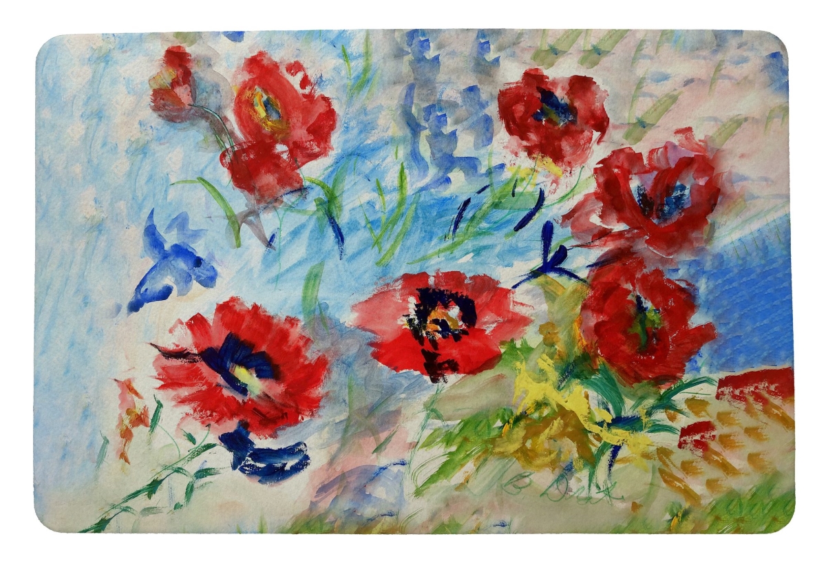 DM1305 18 x 26 in. Red Poppies Door Mat