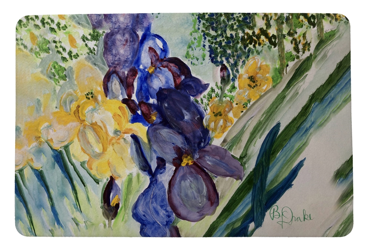DM1315 18 x 26 in. Yellow & Blue Iris Door Mat