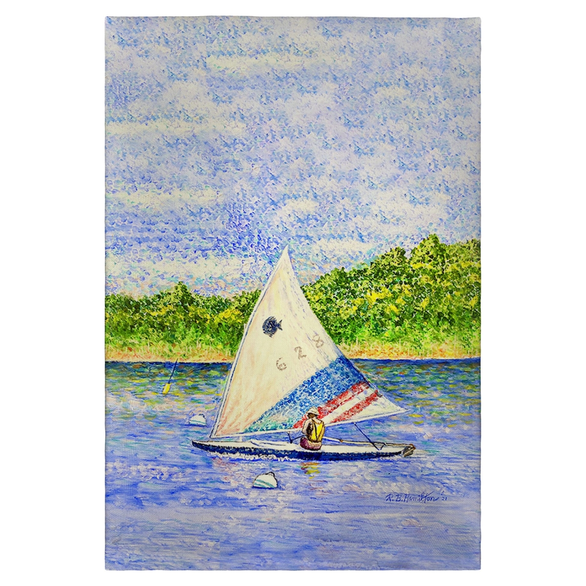 GT1312 20 x 20 in. Sunfish Sailing Guest Towel