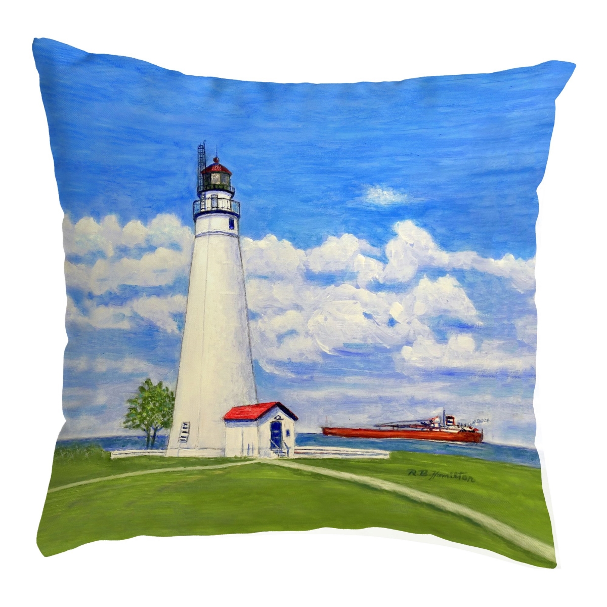 KS1301 12 x 12 in. Fort Gratiot Lighthouse, MI Small Noncorded Pillow
