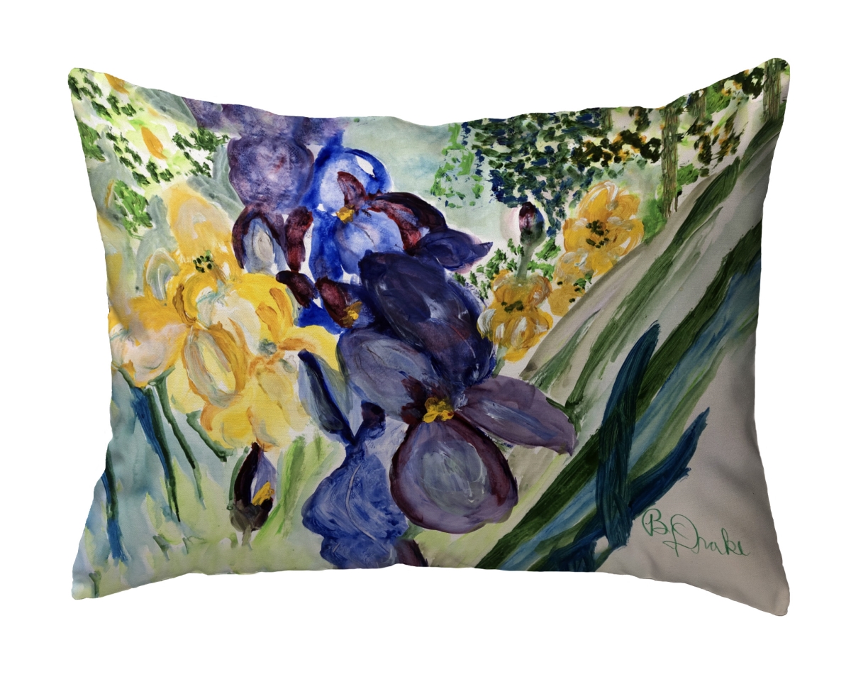 KS1315 11 x 14 in. Yellow & Blue Iris Small Noncorded Pillow