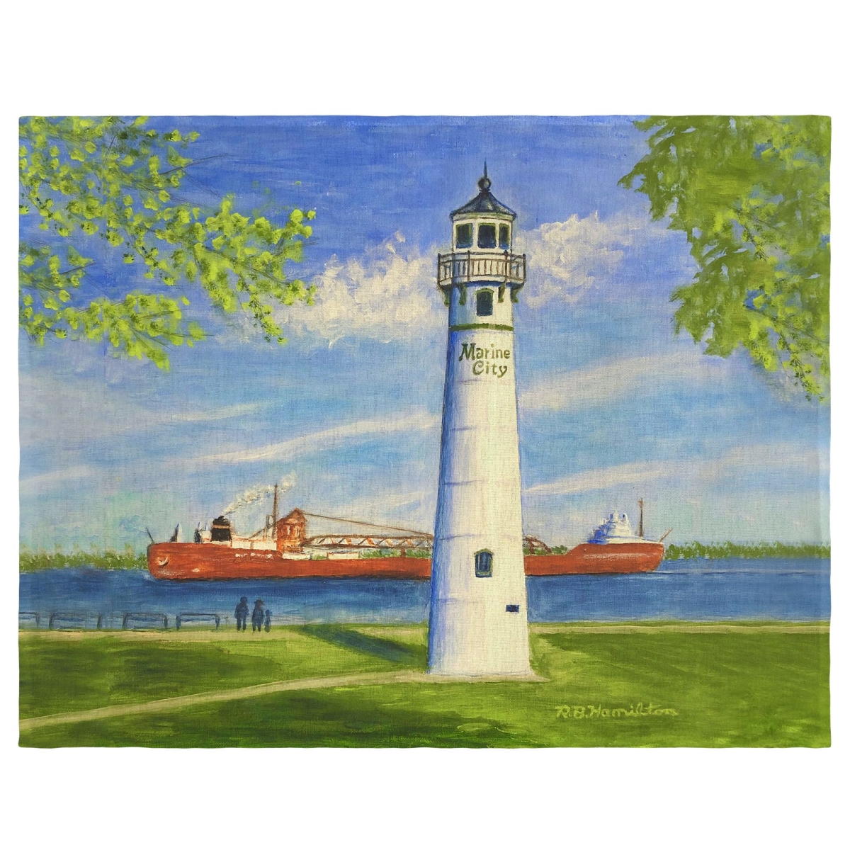 Picture of Betsy Drake PM1286 14 x 18 in. Marine City Lighthouse, MI Place Mat, Set of 4