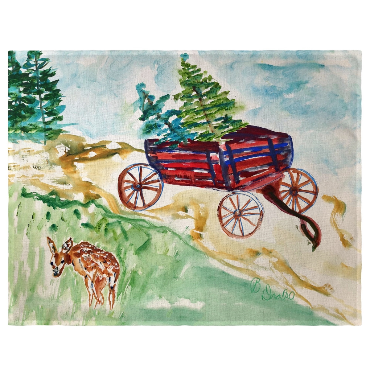 Picture of Betsy Drake PM1299 14 x 18 in. Christmas Wagon Place Mat, Set of 4