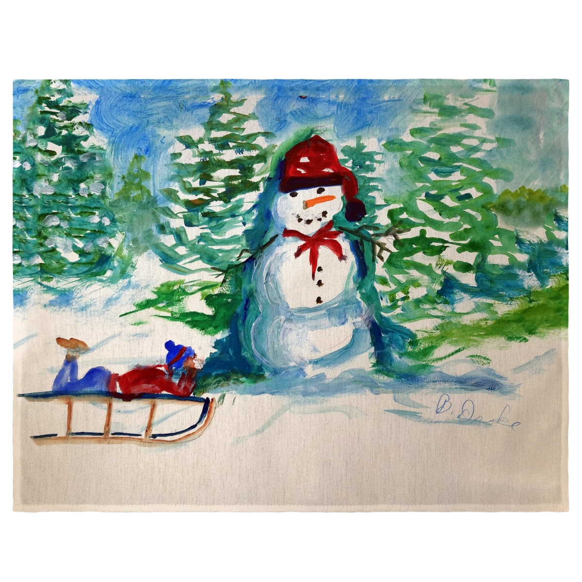 Picture of Betsy Drake PM1300 14 x 18 in. Snowman & Sled Place Mat, Set of 4