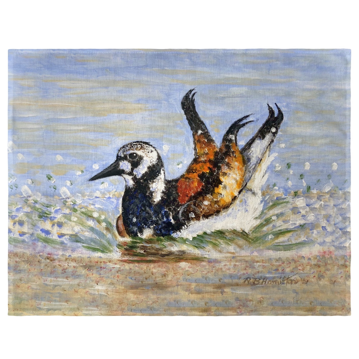 Picture of Betsy Drake PM1314 14 x 18 in. Beach Bird Bath Place Mat, Set of 4