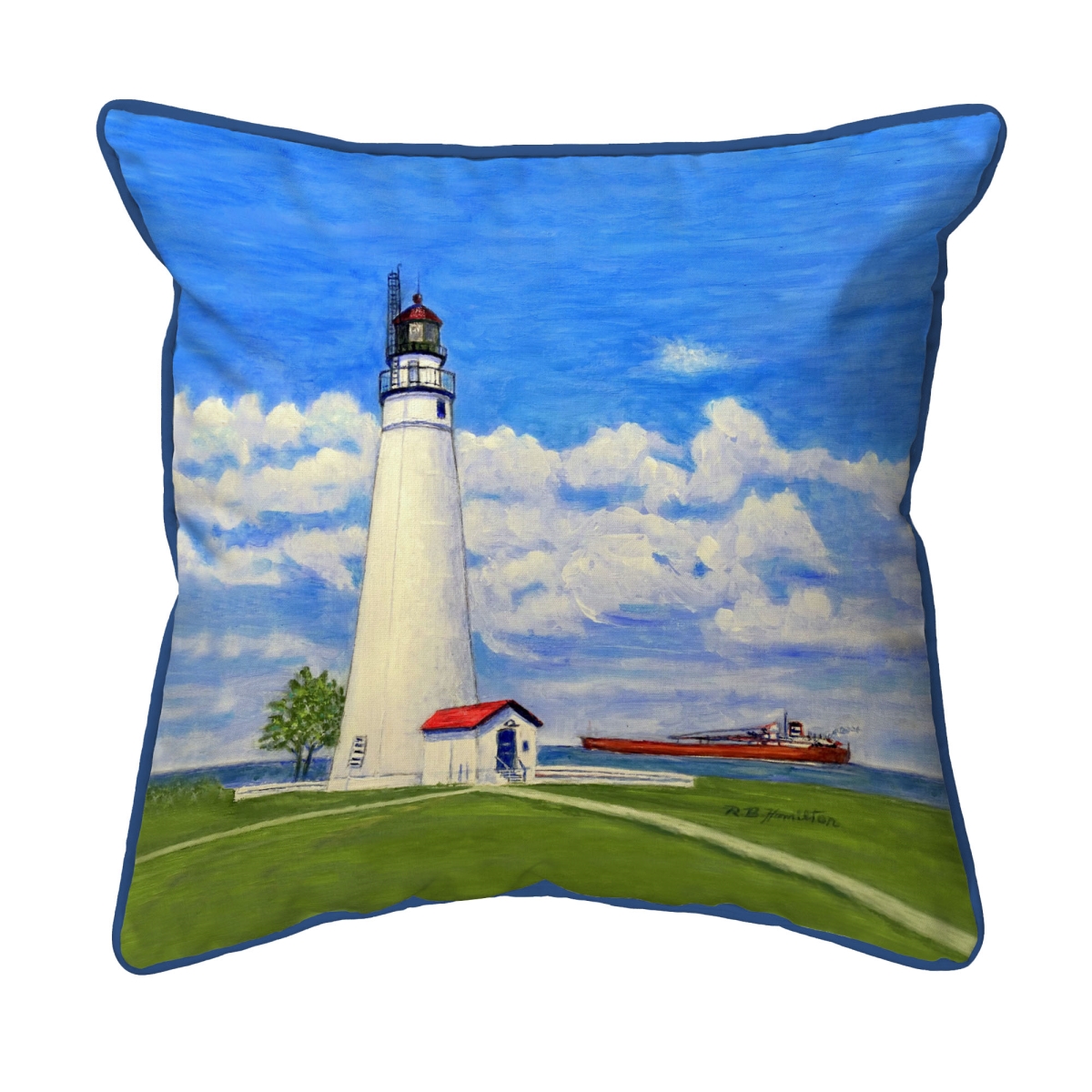 ZP1301 22 x 22 in. Fort Gratiot Lighthouse MI Extra Large Zippered Pillow