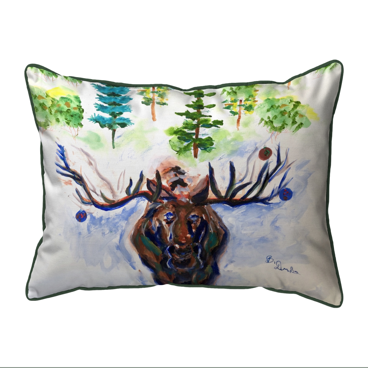 ZP1303 20 x 24 in. Christmas Moose Extra Large Zippered Pillow