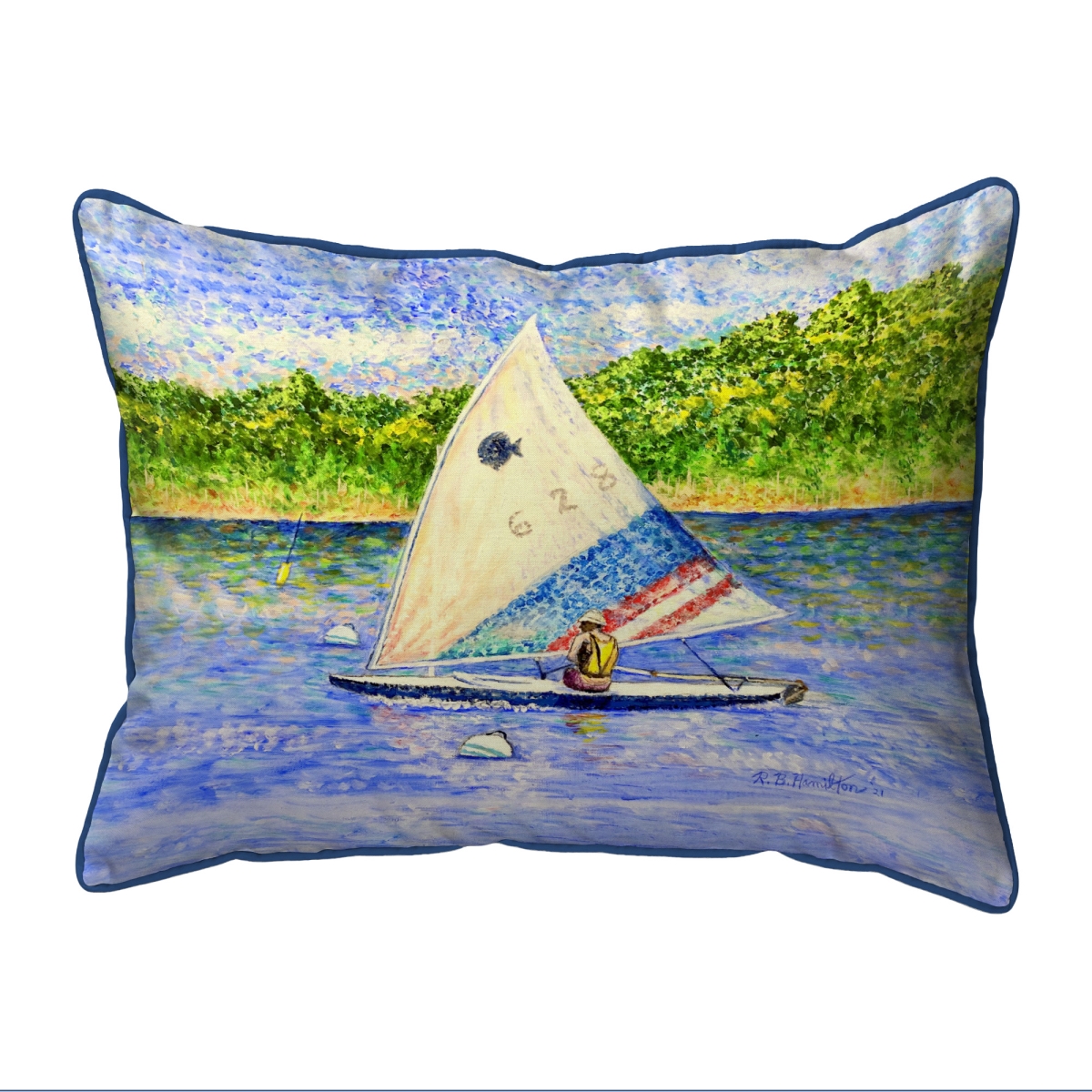 ZP1312 20 x 24 in. Sunfish Sailing Extra Large Zippered Pillow