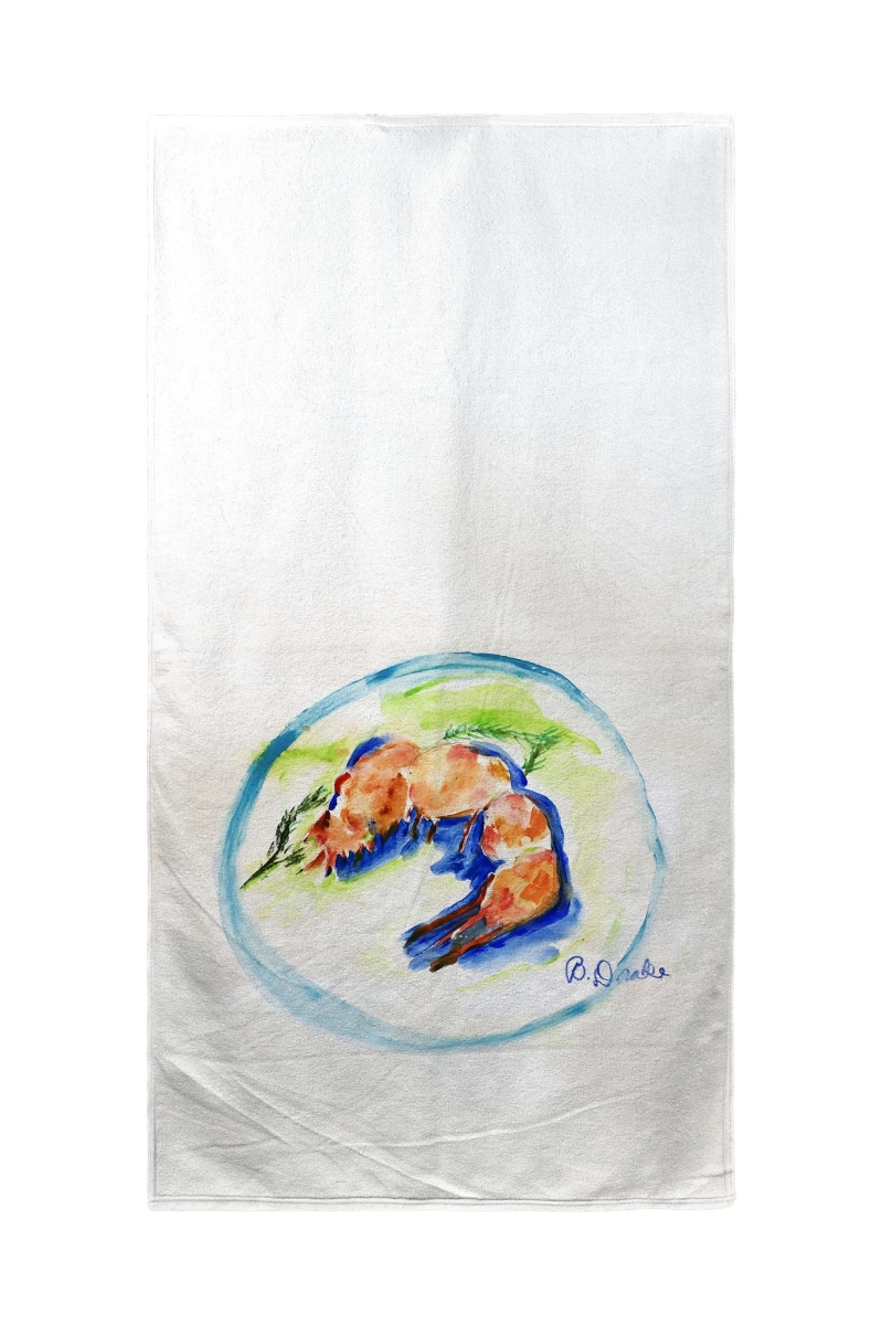 BT1335 30 x 50 in. Shrimp Plate Beach Towel