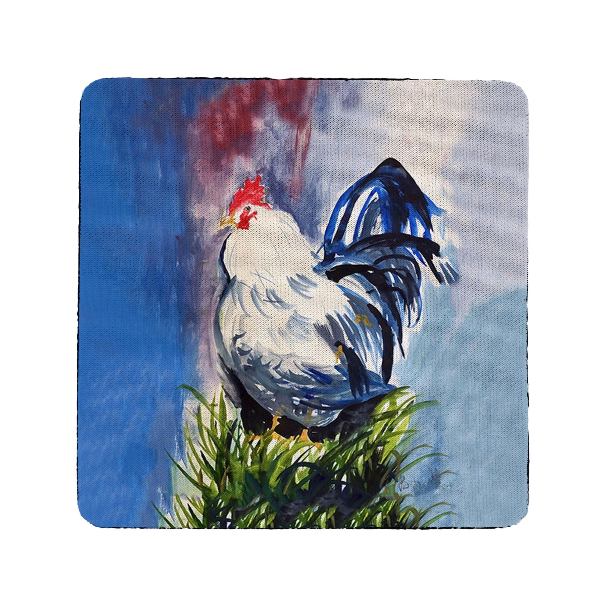 Picture of Betsy Drake CT1330 Blue & White Rooster Coaster, Set of 4