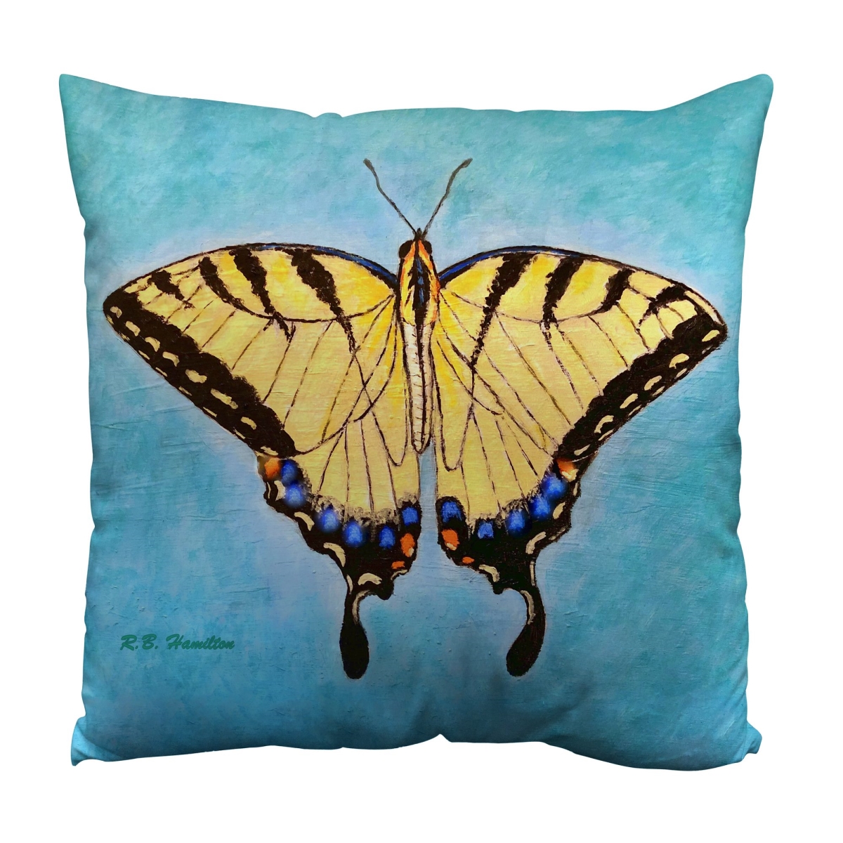 Picture of Betsy Drake Interiors SP1523 Spreadwing Tiger Swallowtail Butterfly Suede Indoor Zippered Pillow 18x18