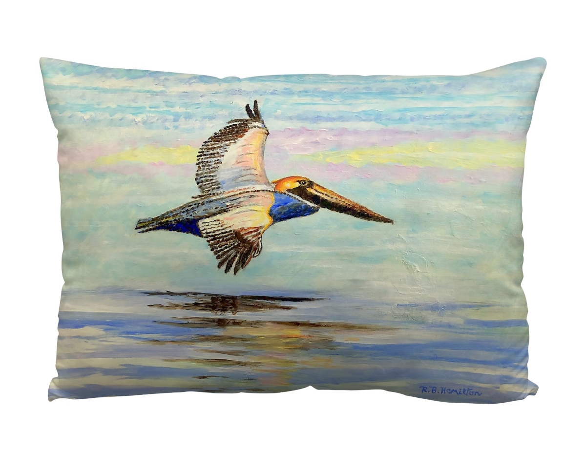 Picture of Betsy Drake Interiors SP1518 Gliding Pelican Suede Indoor Zippered Pillow 14x20