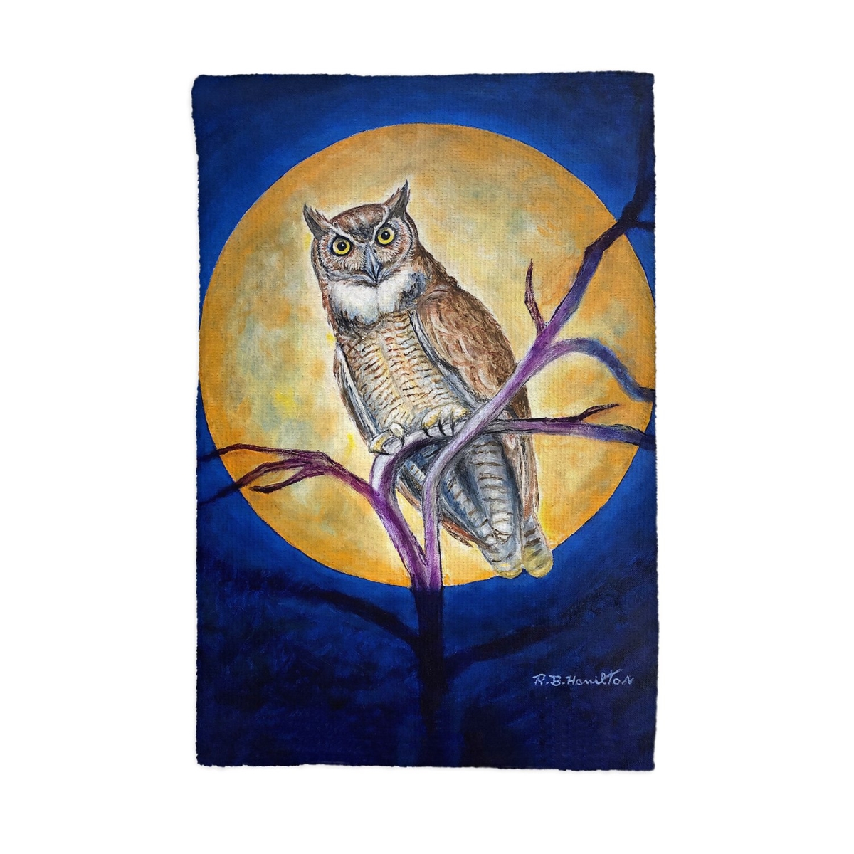 Picture of Betsy Drake Interiors KT1172 Owl in Moon Kitchen Towel