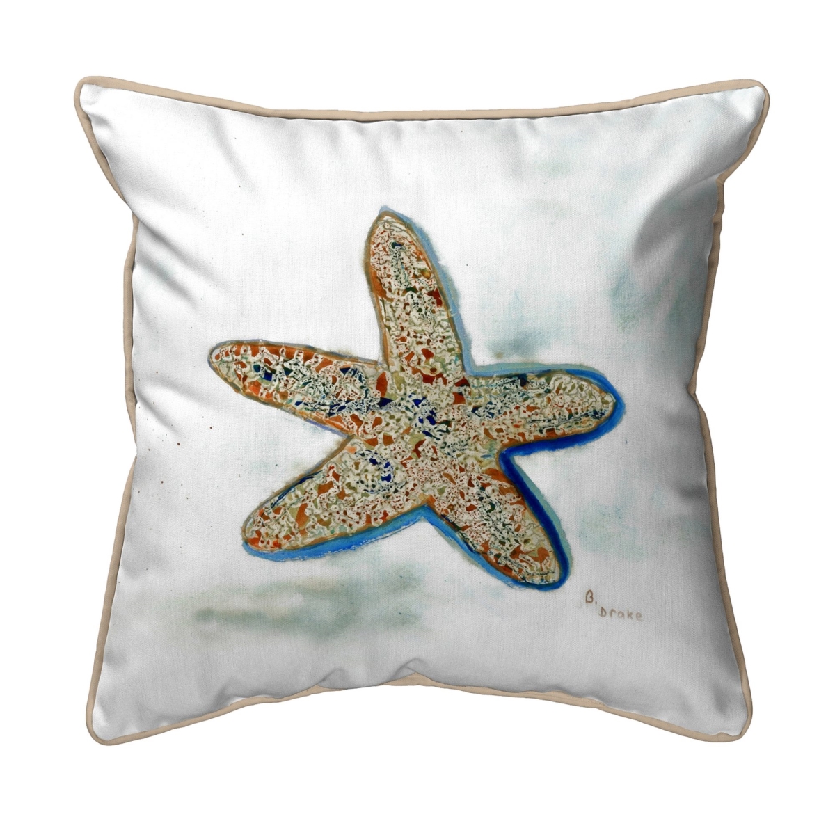 Picture of Betsy Drake Interiors HJ604 Betsy&apos;s Starfish Large Indoor/Outdoor Pillow 18x18