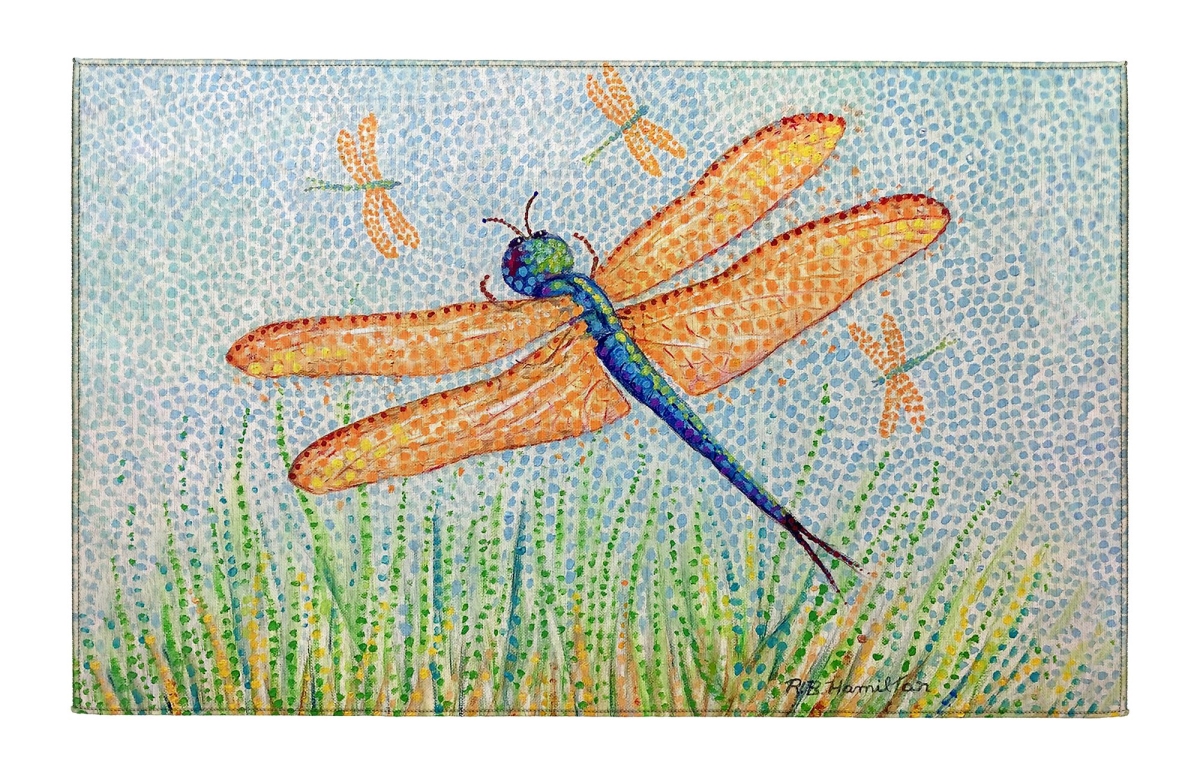 DR1485 Pointillist Dragonfly Indoor Dornier Area Rug 20x32