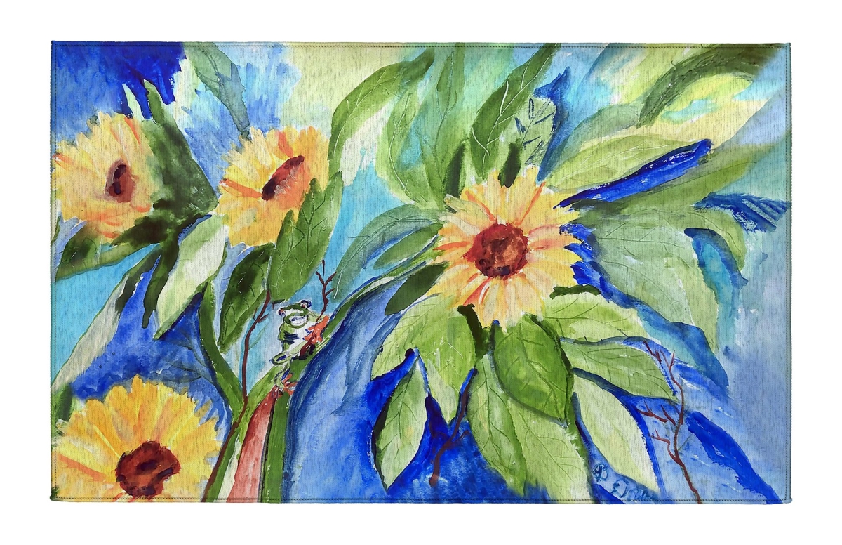 DR1488 Sunflower & Frog Indoor Dornier Area Rug 20x32