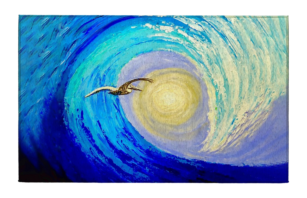 DR1497 Palette Wave & Pelican Indoor Dornier Area Rug 20x32