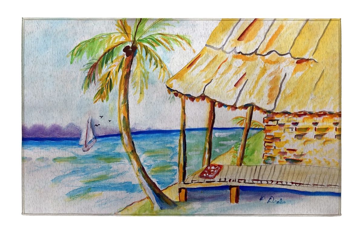 DR1530 Palms & Hut Indoor Dornier Area Rug 20x32