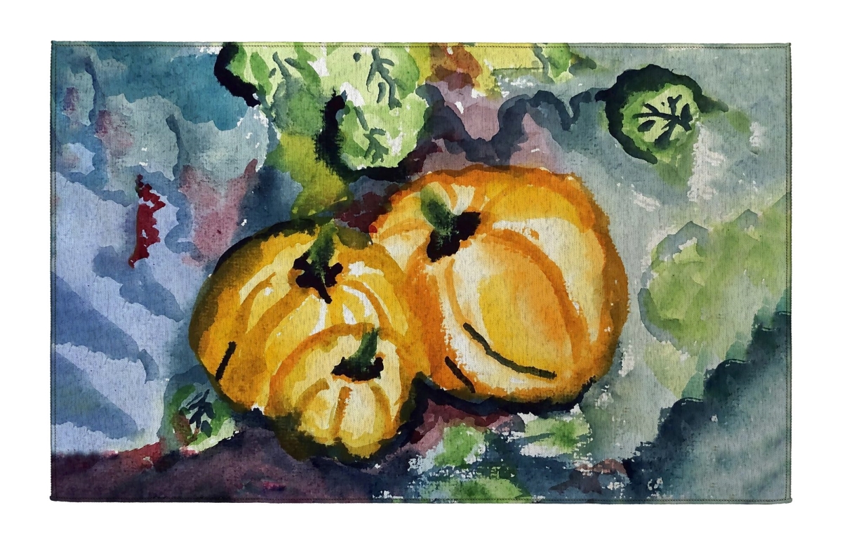 Picture of Betsy Drake Interiors DR1591 Three Pumpkins Indoor Dornier Area Rug 20x32