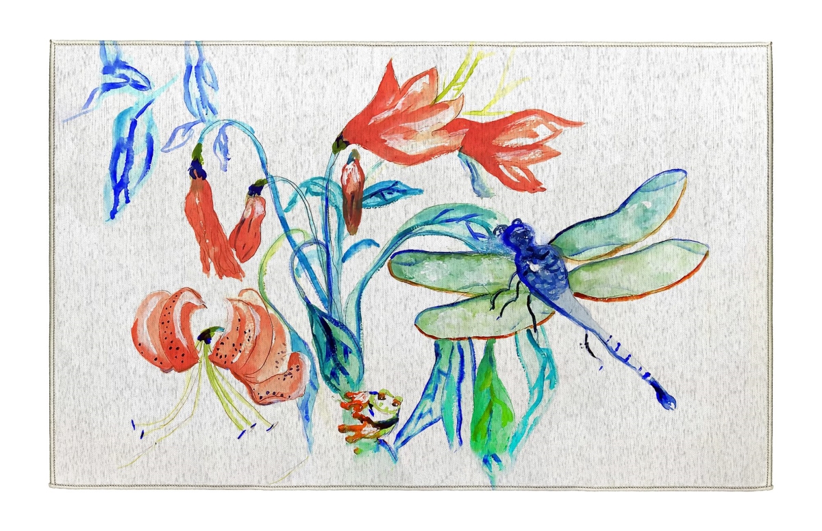 DR1503 Blue & Green Dragonfly Indoor Dornier Area Rug 20x32