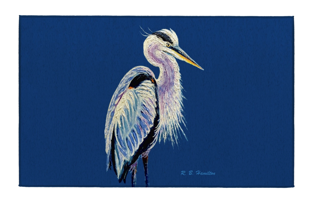 DR1572 Blue Heron on Blue Indoor Dornier Area Rug 20x32
