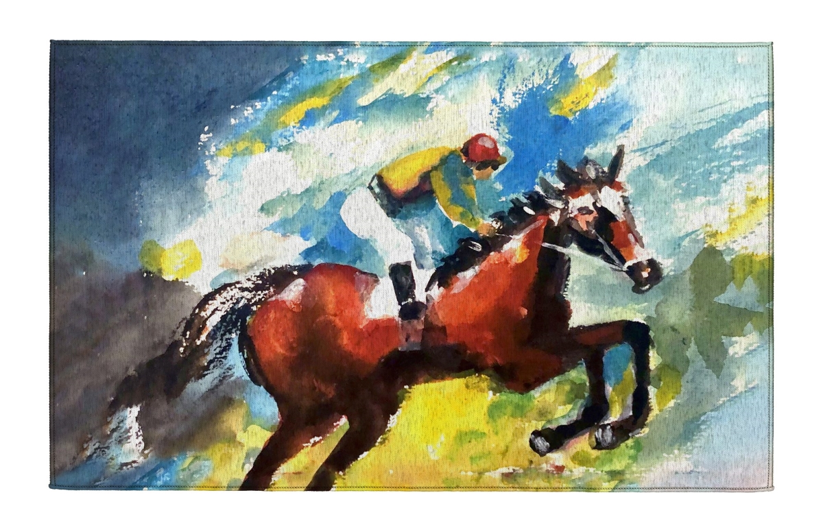 Picture of Betsy Drake Interiors DR1583 Horse Jumping Indoor Dornier Area Rug 20x32