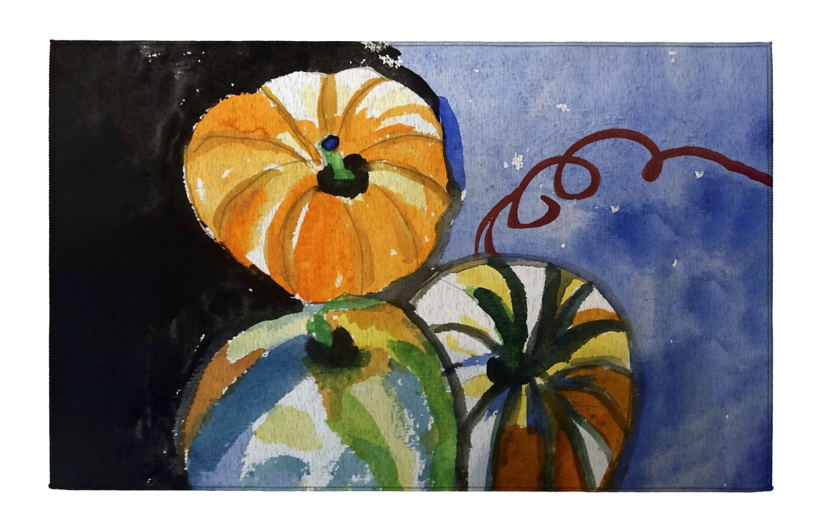 Picture of Betsy Drake Interiors DR1592 Pumpkin & Gourds Indoor Dornier Area Rug 20x32