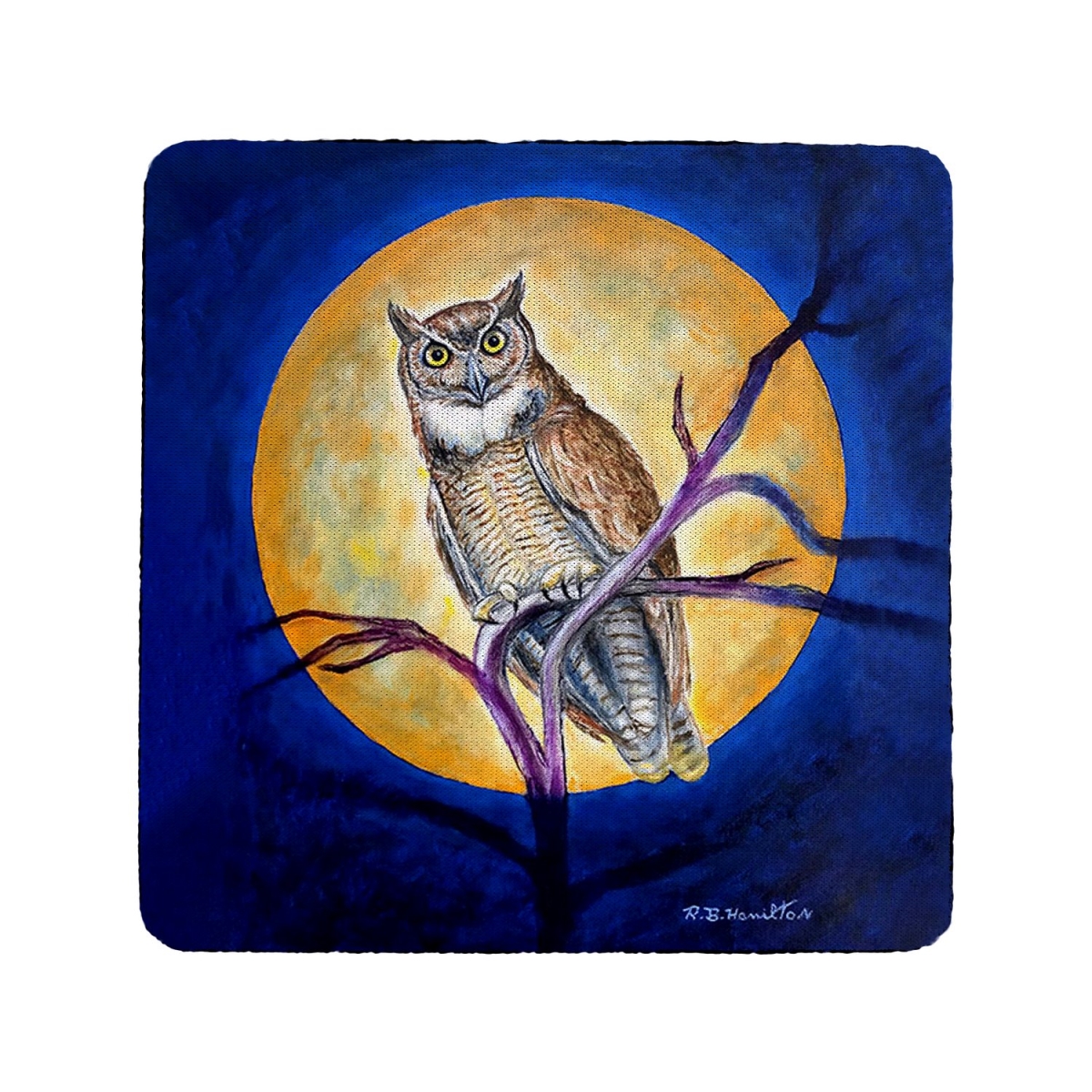 Picture of Betsy Drake Interiors CT1172 Owl in Moon Coaster Set of 4