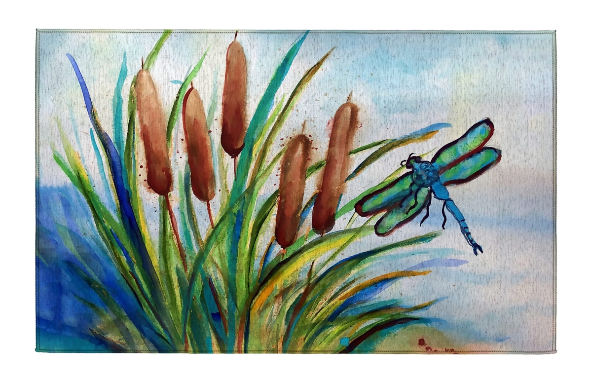 DR1504 Dragonfly & Cattails Indoor Dornier Area Rug 20x32