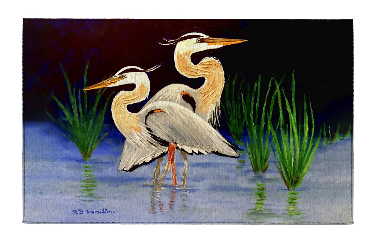 DR1501 Two Blue Herons Indoor Dornier Area Rug 20x32