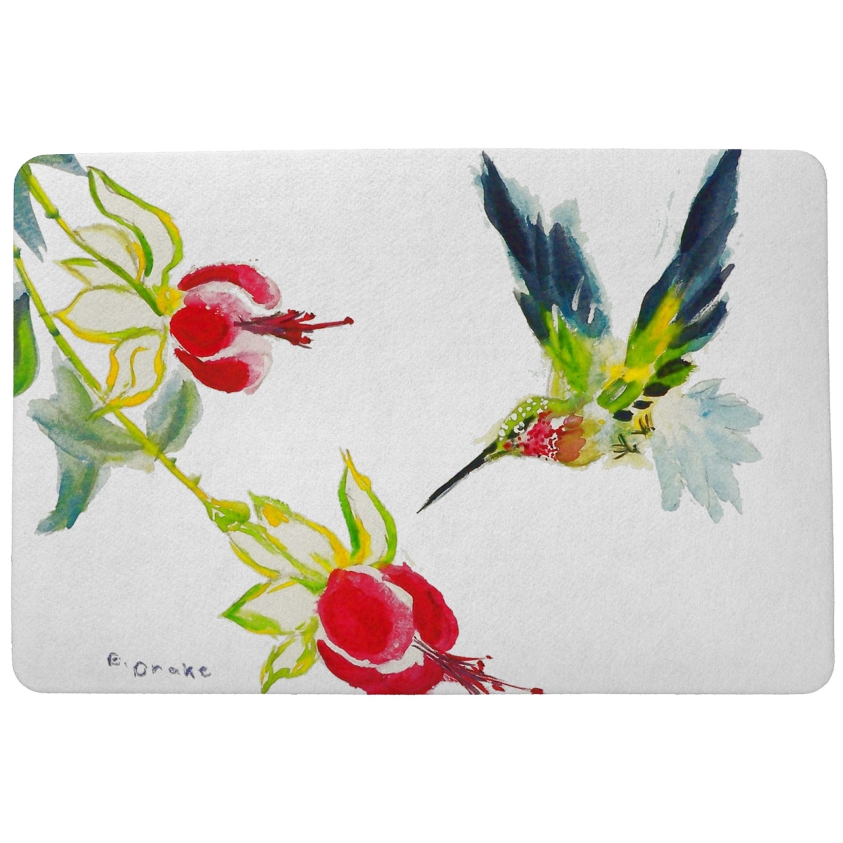 Picture of Betsy Drake Interiors DM330 Betsy&apos;s Hummingbird Door Mat 18x26