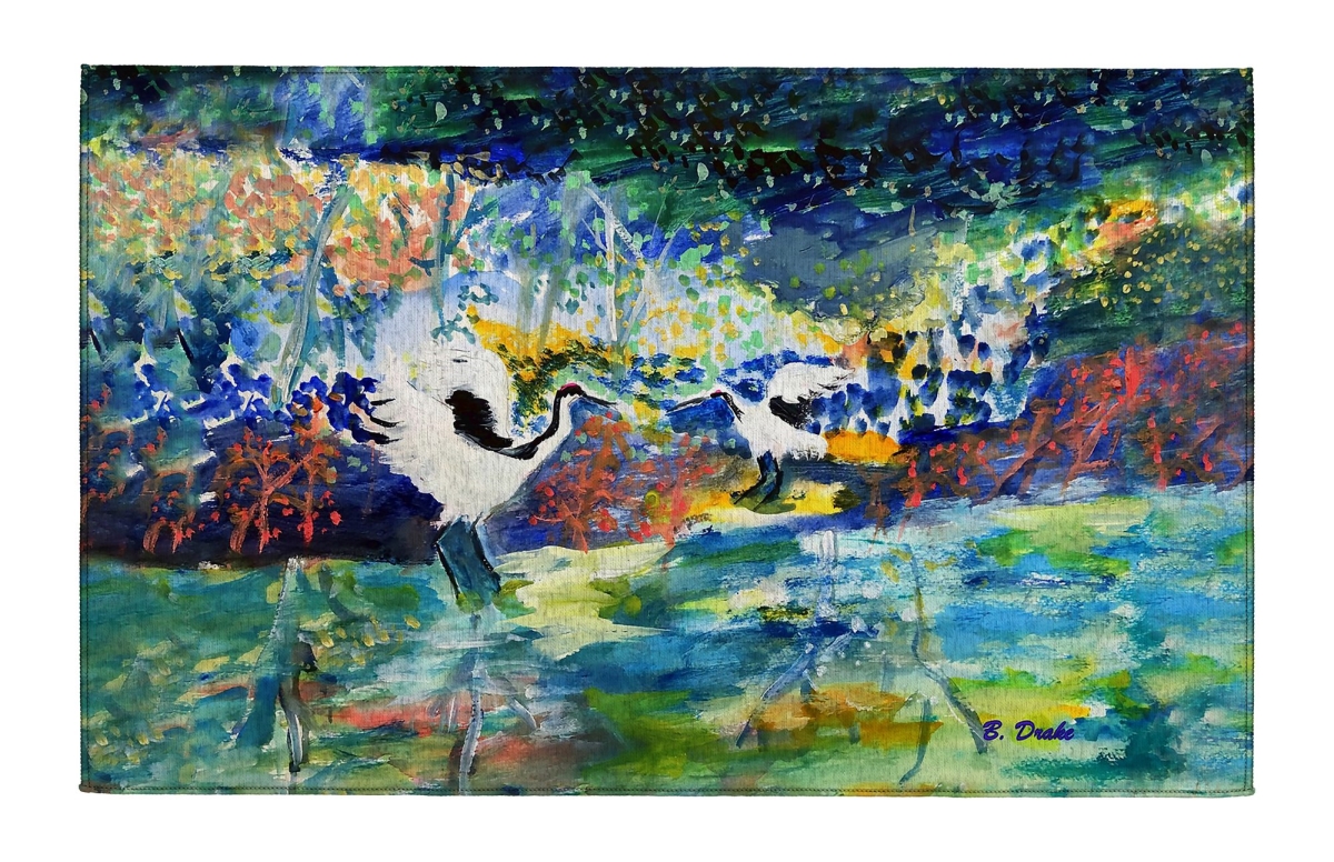 DR1500 Colorful Cranes Indoor Dornier Area Rug 20x32