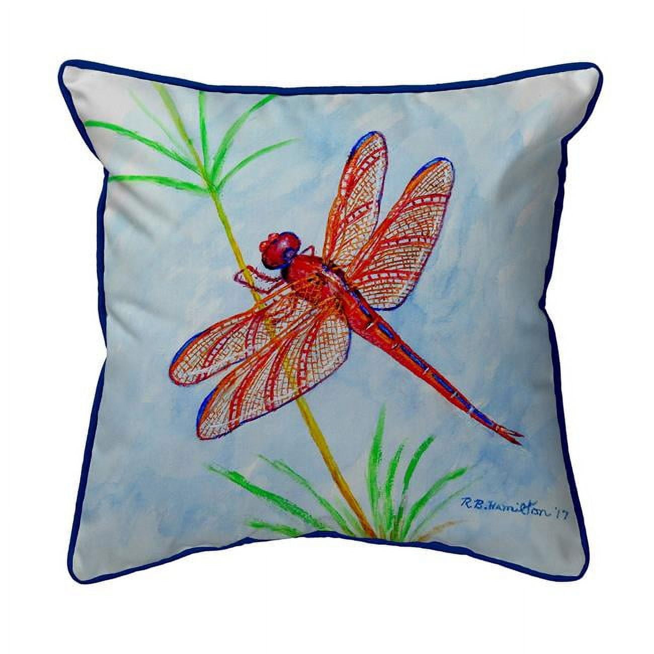 18 x 18 in. Red Dragonfly Large Pillow