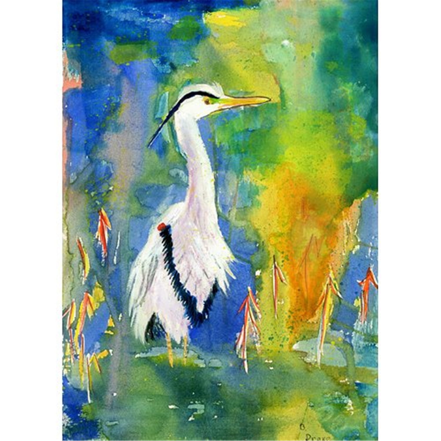 24 x 30 in. D&Bs Blue Heron Outdoor Wall Hanging