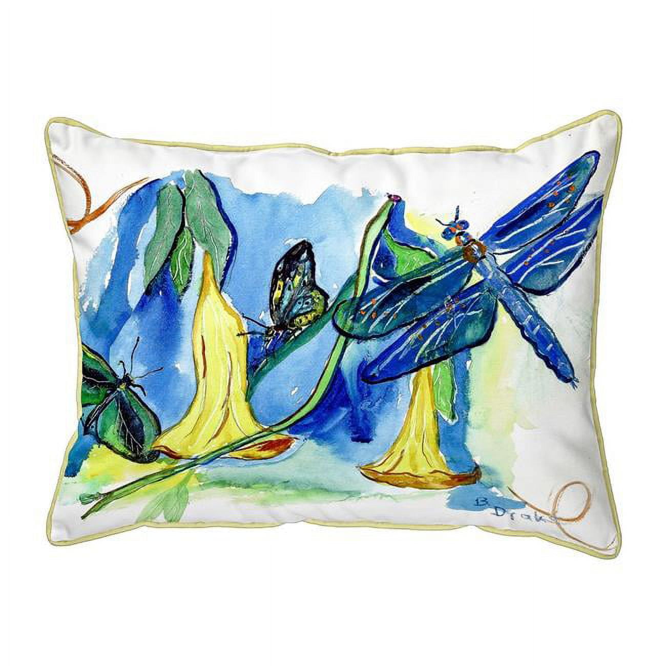 16 x 20 in. Yellow Bells & Dragonfly Large Pillow
