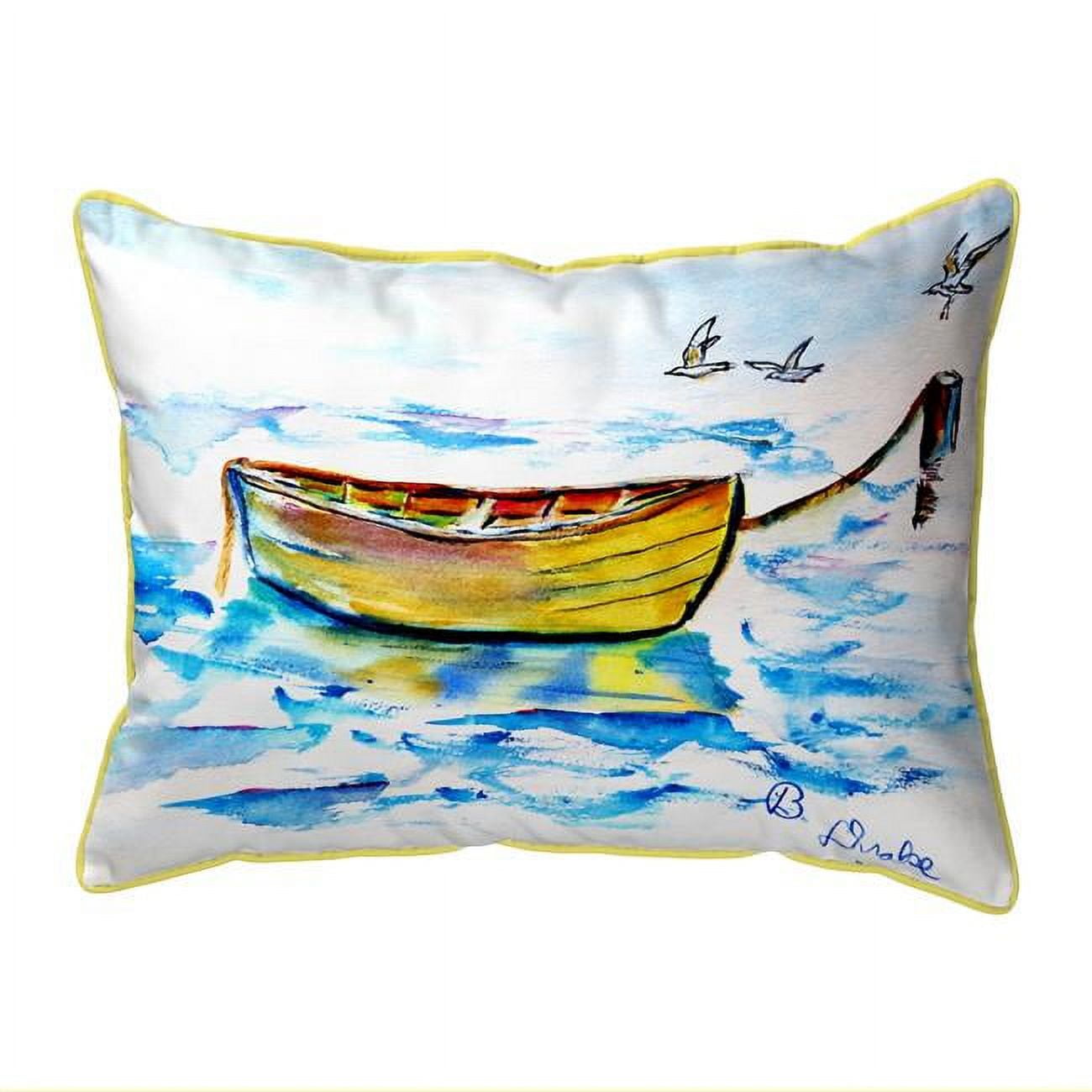 HJ830 16 x 20 in. Yellow Row Boat Large Pillow