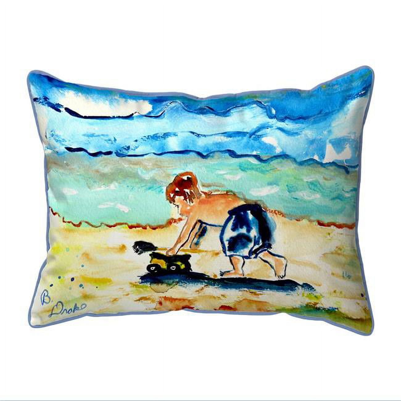 Boy & Toy Large Pillow
